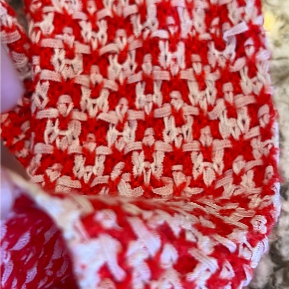 S Womens Romeo + Juliet Couture Pullover Sweater Top Long Sleeve Red White Small - Picture 8 of 9